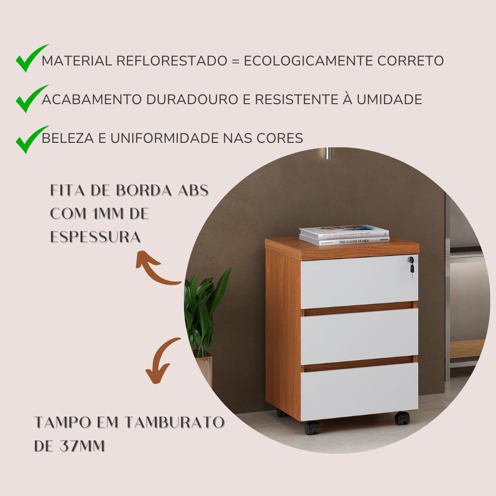 Gaveterio Lane 3 GV Freijó e Branco