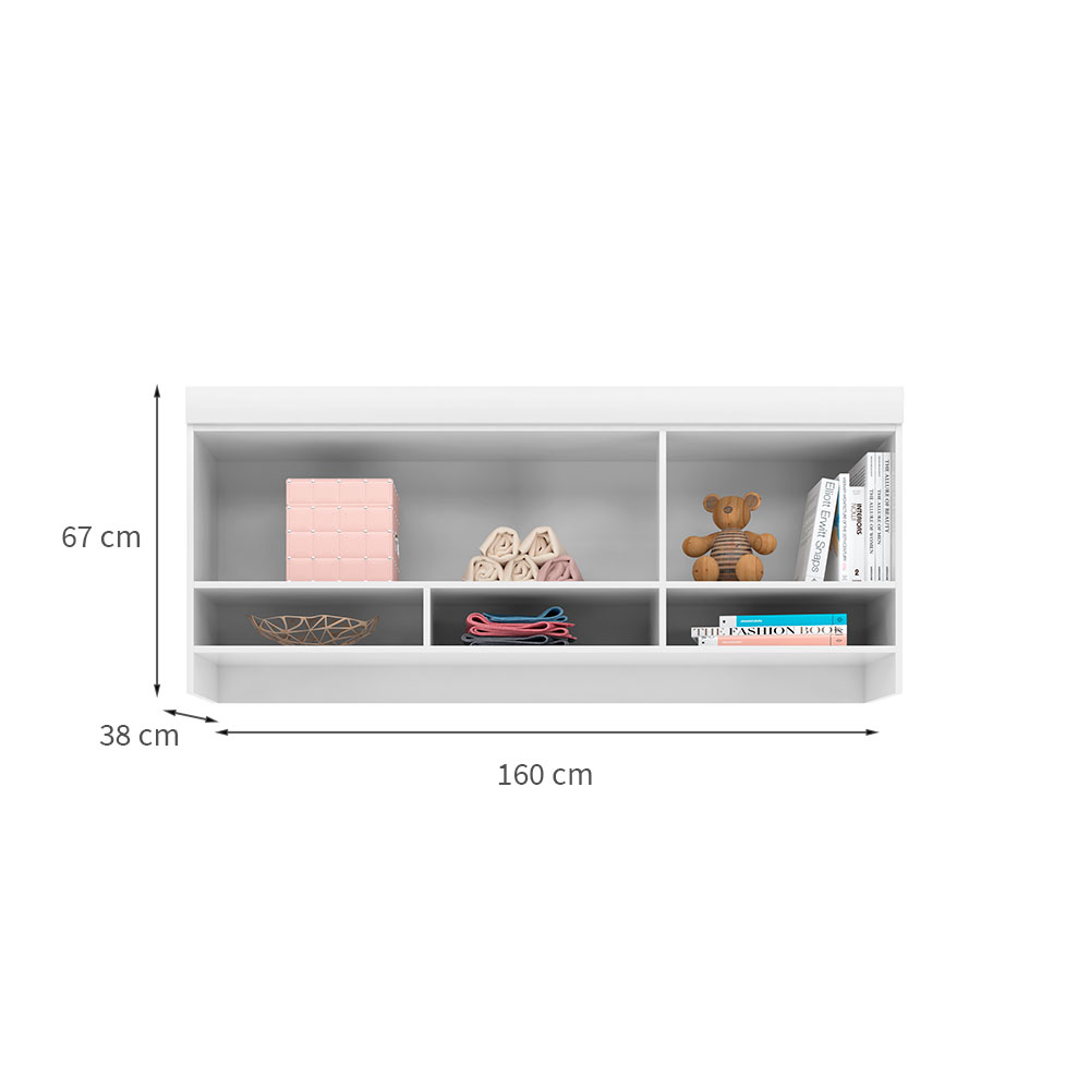 Guarda-Roupa Aéreo Infantil Eloísa 3 Portas Branco