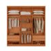 Guarda-Roupa Casal 100% MDF Bipartido Alonzo 6 Portas 4 Gavetas Naturale e Off White