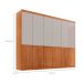 Guarda-Roupa Casal 100% MDF Bipartido Alonzo 6 Portas 4 Gavetas Naturale e Off White