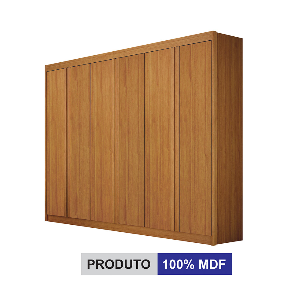 Guarda-Roupa Casal 100% MDF Braga New 6 Portas 6 Gavetas Cinamomo