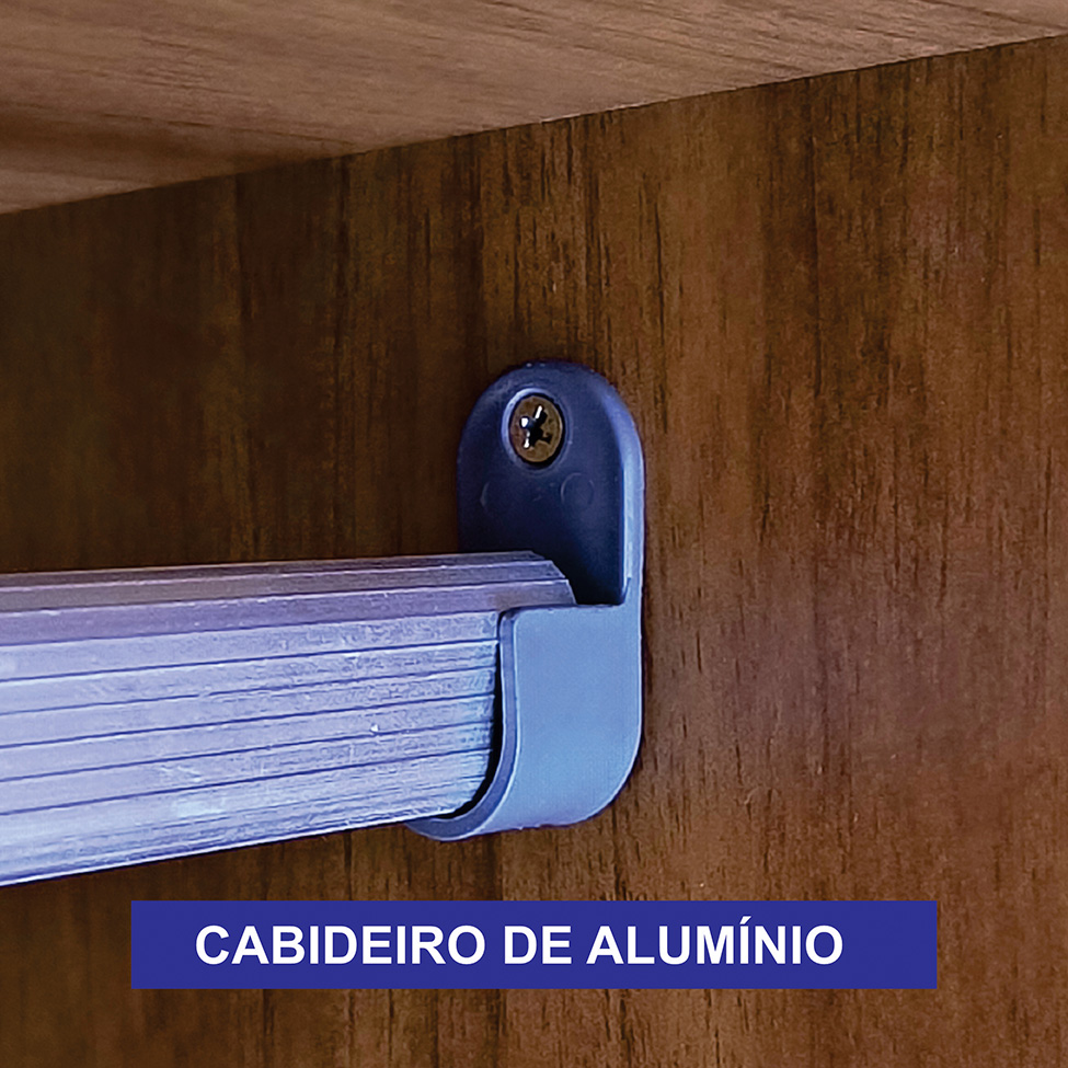Guarda-Roupa Casal 100% MDF Braga New 6 Portas 6 Gavetas Cinamomo