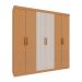 Guarda-Roupa Casal 100% MDF Palermo 6 Portas 3 Gaevetas Cinamomo e Off White