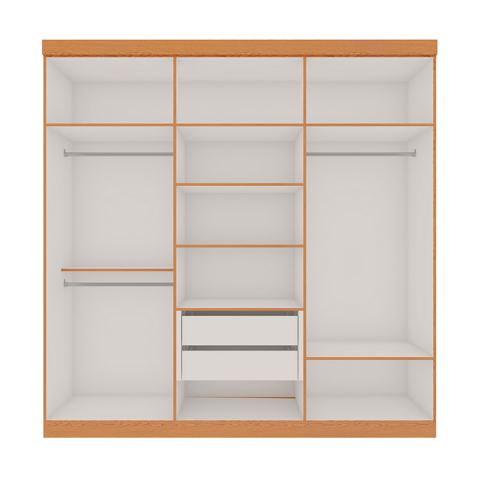 Guarda-Roupa Casal 100% MDF Palermo 6 Portas 3 Gaevetas Cinamomo e Off White