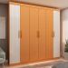Guarda-Roupa Casal 100% MDF Palermo 6 Portas 3 Gaevetas Cinamomo e Off White