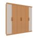 Guarda-Roupa Casal 100% MDF Palermo 6 Portas 3 Gaevetas Cinamomo e Off White