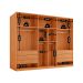 Guarda-Roupa Casal 100% MDF Pulse Gold 6 Portas 6 Gavetas Naturale e Off White
