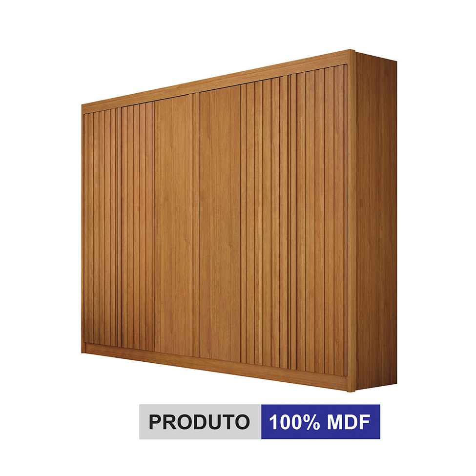 Guarda-Roupa Casal 100% MDF Ripado Braga New 6 Portas 6 Gavetas Cinamomo