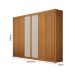 Guarda-Roupa Casal 100% MDF Ripado Braga New 6 Portas 6 Gavetas Cinamomo e Off White