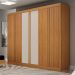 Guarda-Roupa Casal 100% MDF Ripado Braga New 6 Portas 6 Gavetas Cinamomo e Off White