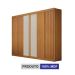 Guarda-Roupa Casal 100% MDF Ripado Braga New 6 Portas 6 Gavetas Cinamomo e Off White