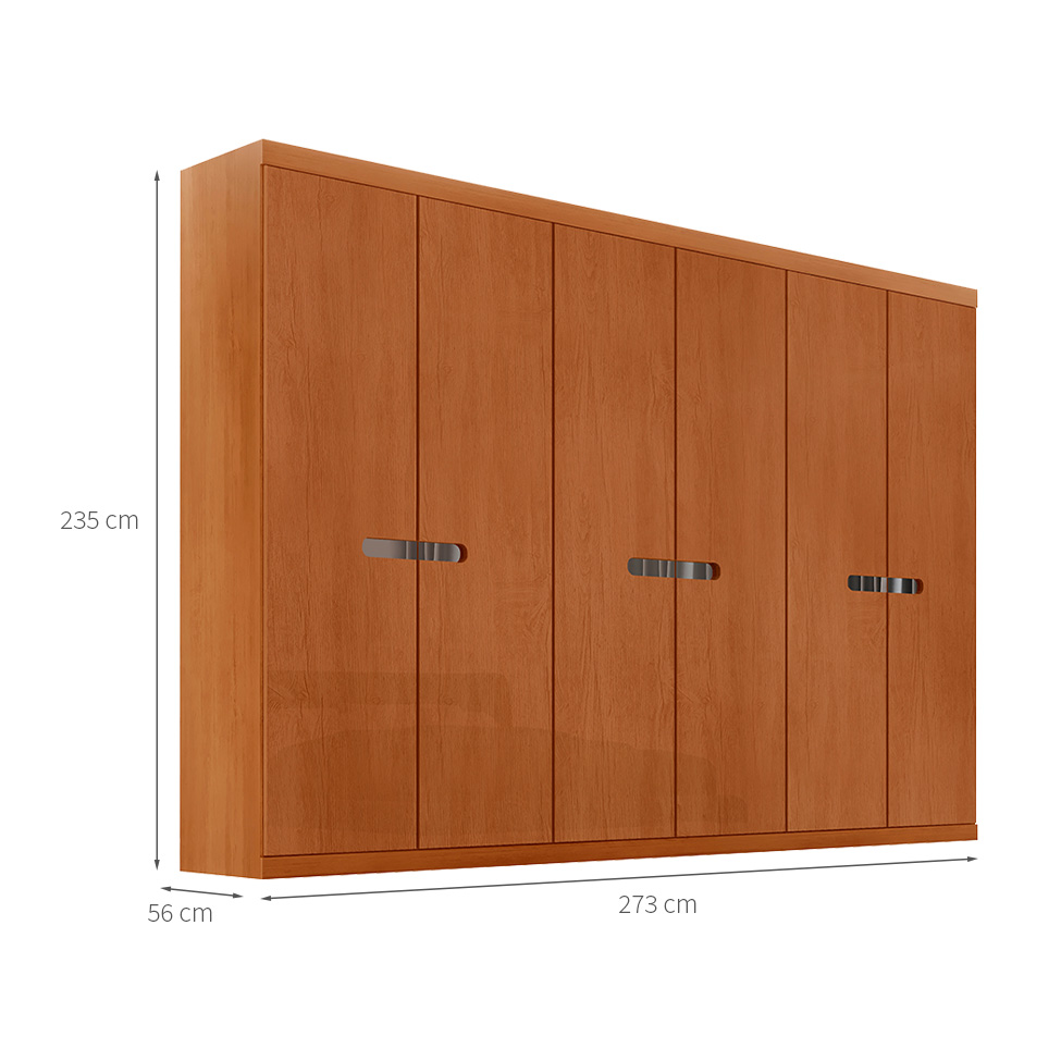 Guarda-Roupa Casal 100% MDF Spazio 6 Portas 6 Gavetas Naturale