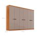 Guarda-Roupa Casal 100% MDF Spazio 6 Portas 6 Gavetas Naturale e Off White