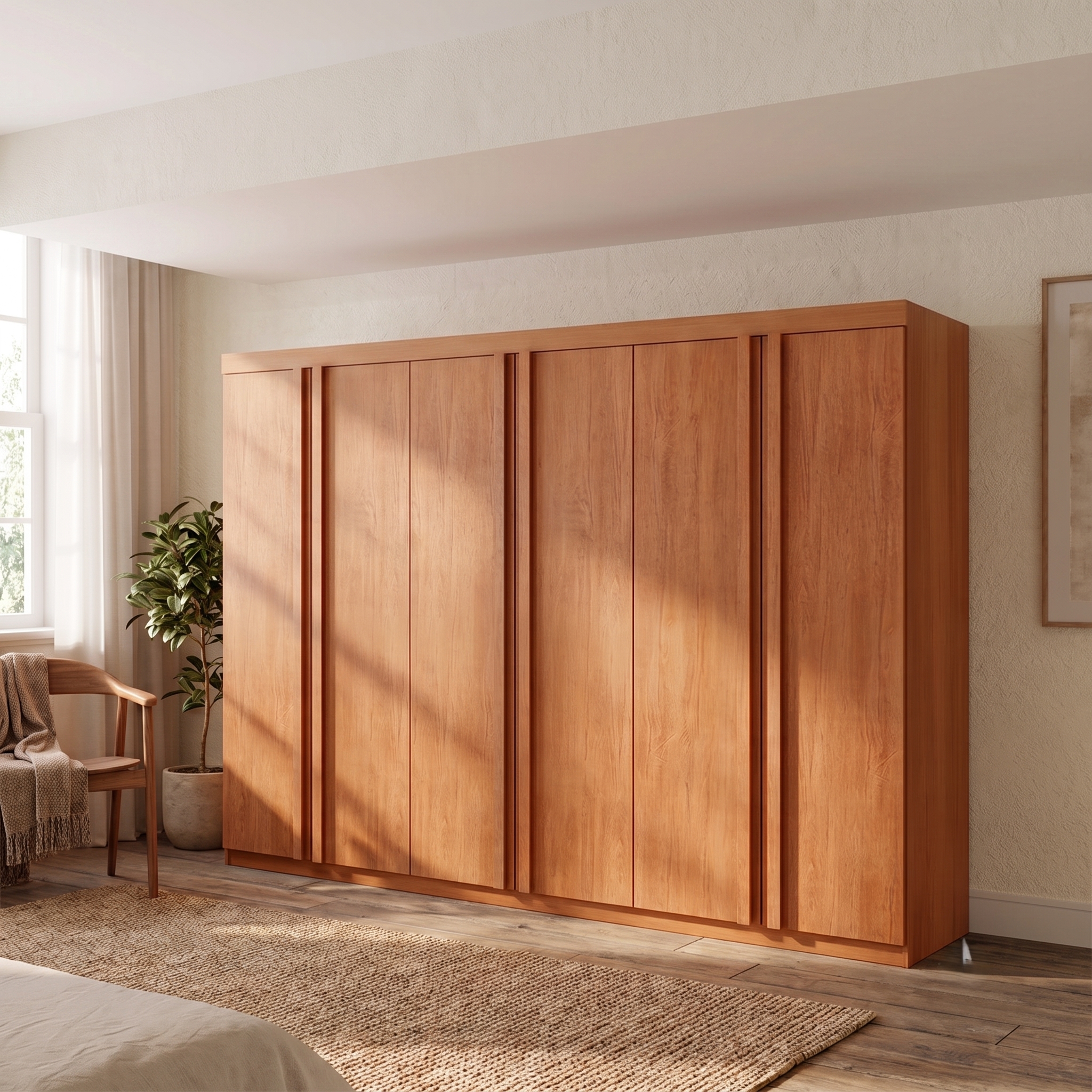 Guarda-Roupa Casal 100% MDF Urban 6 Portas 2 Gavetas Naturale