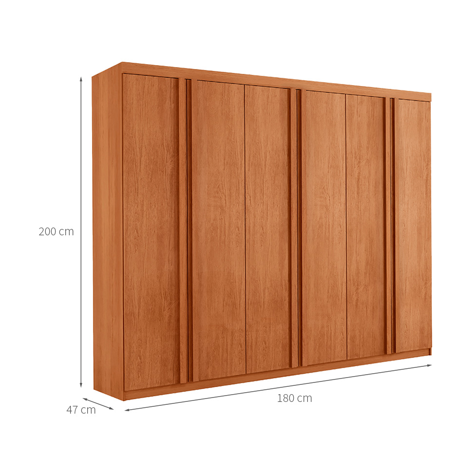 Guarda-Roupa Casal 100% MDF Urban 6 Portas 2 Gavetas Naturale