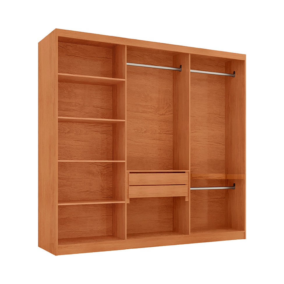 Guarda-Roupa Casal 100% MDF Urban 6 Portas 2 Gavetas Naturale e Off White