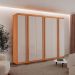 Guarda-Roupa Casal 100% MDF Urban 6 Portas 2 Gavetas Naturale e Off White