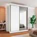 Guarda-Roupa Casal 100% MDF com Espelho Chicago 2 Portas 4 Gavetas Branco