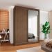Guarda-Roupa Casal 100% MDF com Espelho Chicago 2 Portas 4 Gavetas Cacau