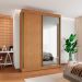 Guarda-Roupa Casal 100% MDF com Espelho Chicago 2 Portas 4 Gavetas Cinamomo