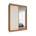 Guarda-Roupa Casal 100% MDF com Espelho Chicago 2 Portas 4 Gavetas Cinamomo e Off White