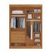 Guarda-Roupa Casal 100% MDF com Espelho Chicago 2 Portas 4 Gavetas Cinamomo e Off White