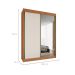 Guarda-Roupa Casal 100% MDF com Espelho Chicago 2 Portas 4 Gavetas Cinamomo e Off White