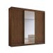 Guarda-Roupa Casal 100% MDF com Espelho Chicago 3 Portas 4 Gavetas Cacau