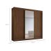 Guarda-Roupa Casal 100% MDF com Espelho Chicago 3 Portas 4 Gavetas Cacau