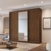 Guarda-Roupa Casal 100% MDF com Espelho Chicago 3 Portas 4 Gavetas Cacau
