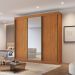 Guarda-Roupa Casal 100% MDF com Espelho Chicago 3 Portas 4 Gavetas Cinamomo