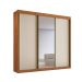 Guarda-Roupa Casal 100% MDF com Espelho Chicago 3 Portas 4 Gavetas Cinamomo e Off White