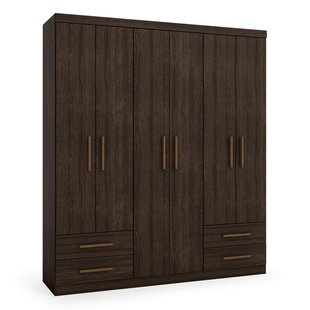 Guarda-Roupa Casal Advantage 6 Portas 4 Gavetas Capuccino Wood
