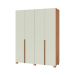 Guarda-Roupa Casal Afrodite 100% MDF 4 Portas 2 Gavetas Off White e Freijó