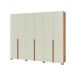 Guarda-Roupa Casal Afrodite 100% MDF 6 Portas 2 Gavetas Off White e Freijó