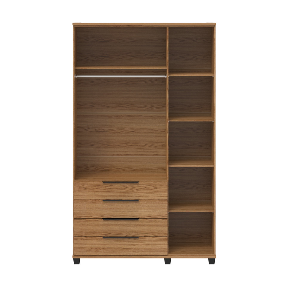 Guarda-Roupa Casal Allen 3 Portas 4 Gavetas Freijó