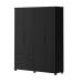 Guarda-Roupa Casal Allen 4 Portas 4 Gavetas Preto