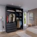 Guarda-Roupa Casal Allen 4 Portas 4 Gavetas Preto
