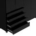 Guarda-Roupa Casal Allen 4 Portas 4 Gavetas Preto