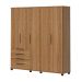 Guarda-Roupa Casal Allen 5 Portas 4 Gavetas Freijó