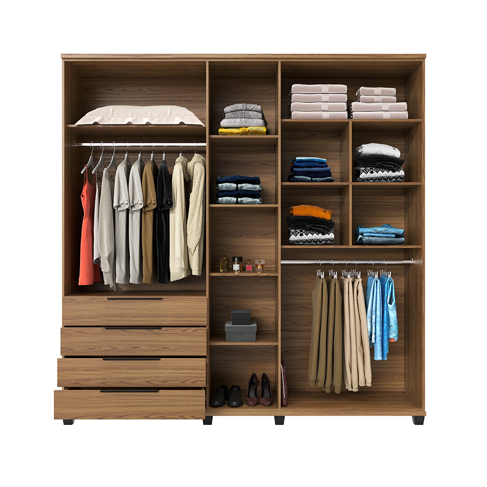 Guarda-Roupa Casal Allen 5 Portas 4 Gavetas Freijó