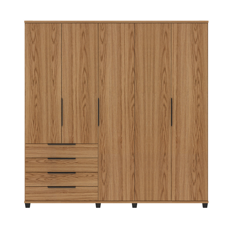 Guarda-Roupa Casal Allen 5 Portas 4 Gavetas Freijó