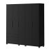 Guarda-Roupa Casal Allen 5 Portas 4 Gavetas Preto