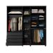 Guarda-Roupa Casal Allen 5 Portas 4 Gavetas Preto