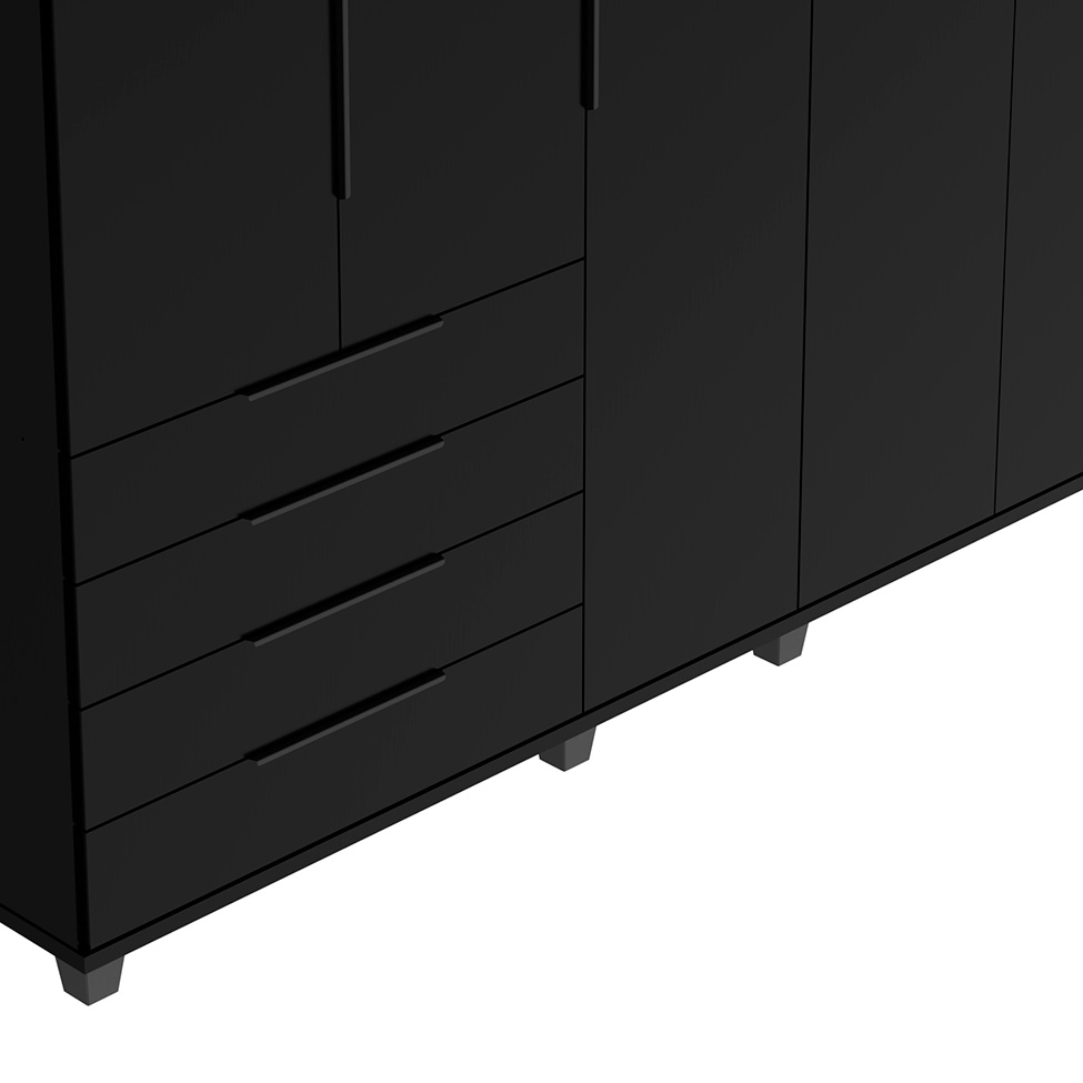 Guarda-Roupa Casal Allen 5 Portas 4 Gavetas Preto