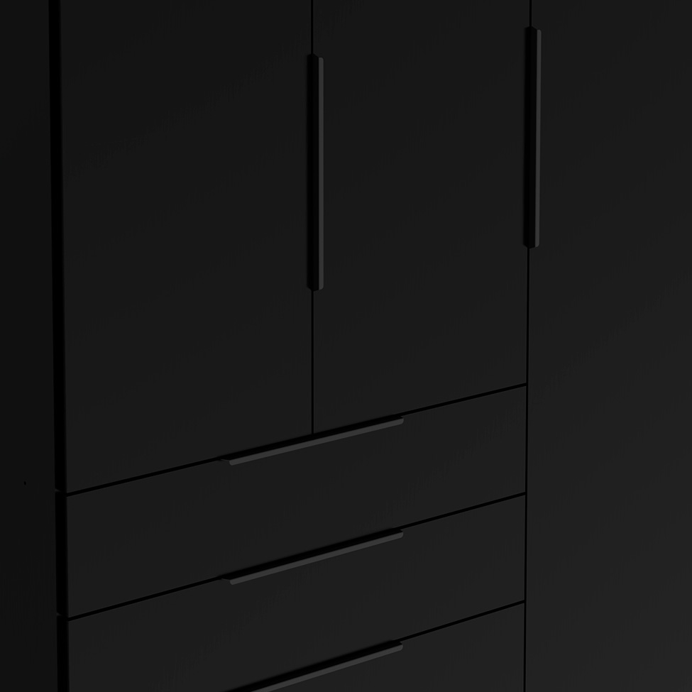 Guarda-Roupa Casal Allen 5 Portas 4 Gavetas Preto