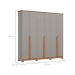 Guarda-Roupa Casal Andréas 6 Portas 6 Gavetas Cinza e Nature