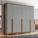 Guarda-Roupa Casal Andréas 6 Portas 6 Gavetas Cinza e Nature