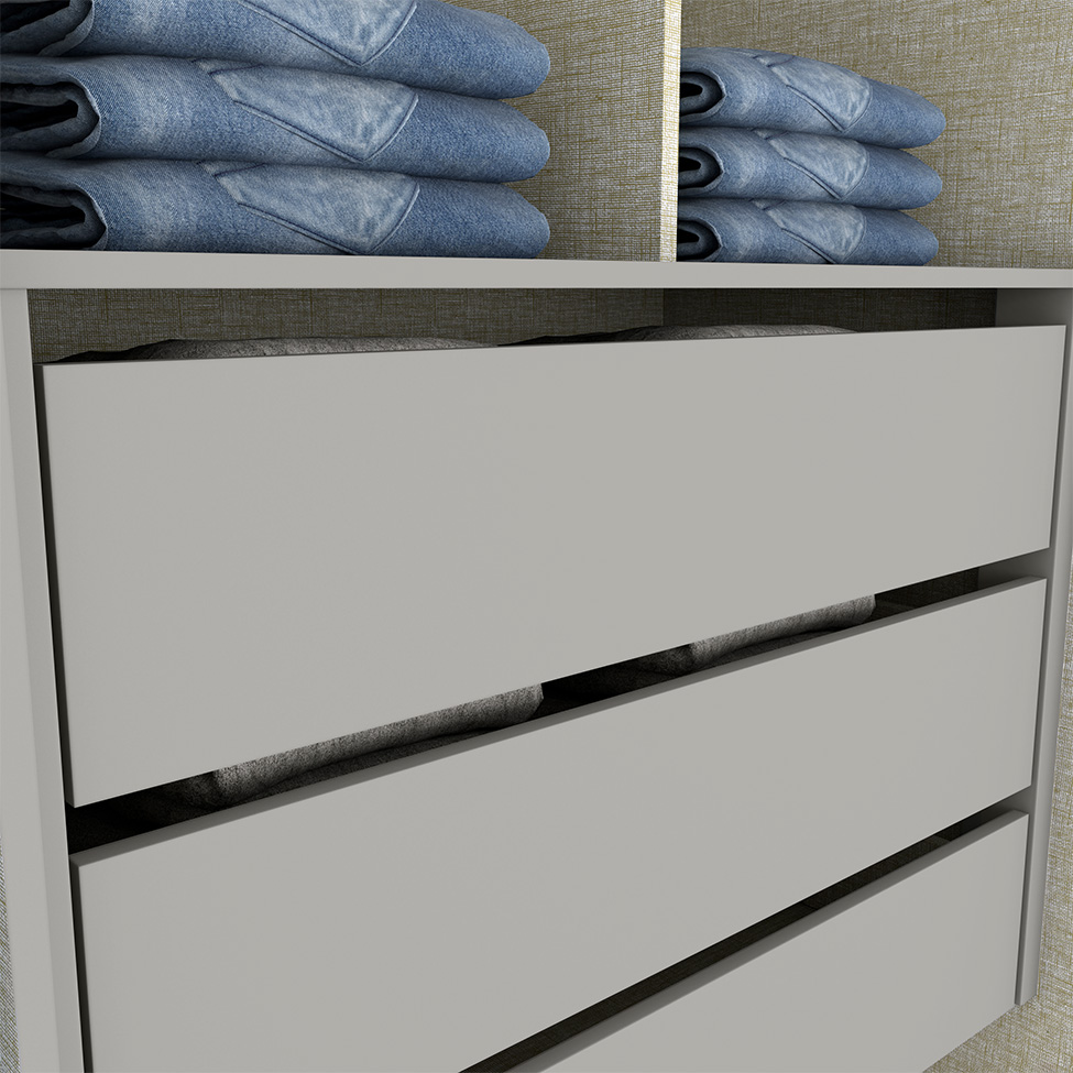 Guarda-Roupa Casal Andréas 6 Portas 6 Gavetas Cinza e Nature