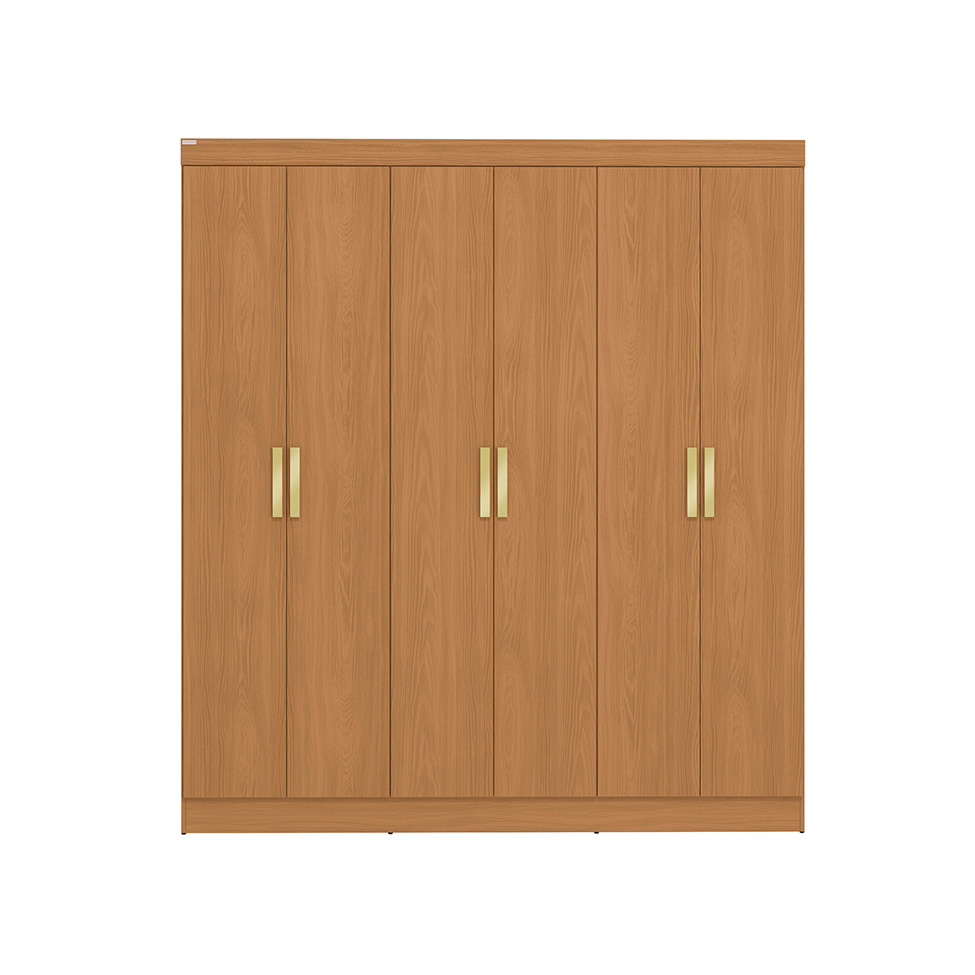 Guarda-Roupa Casal Annelise 6 Portas 2 Gavetas Canela